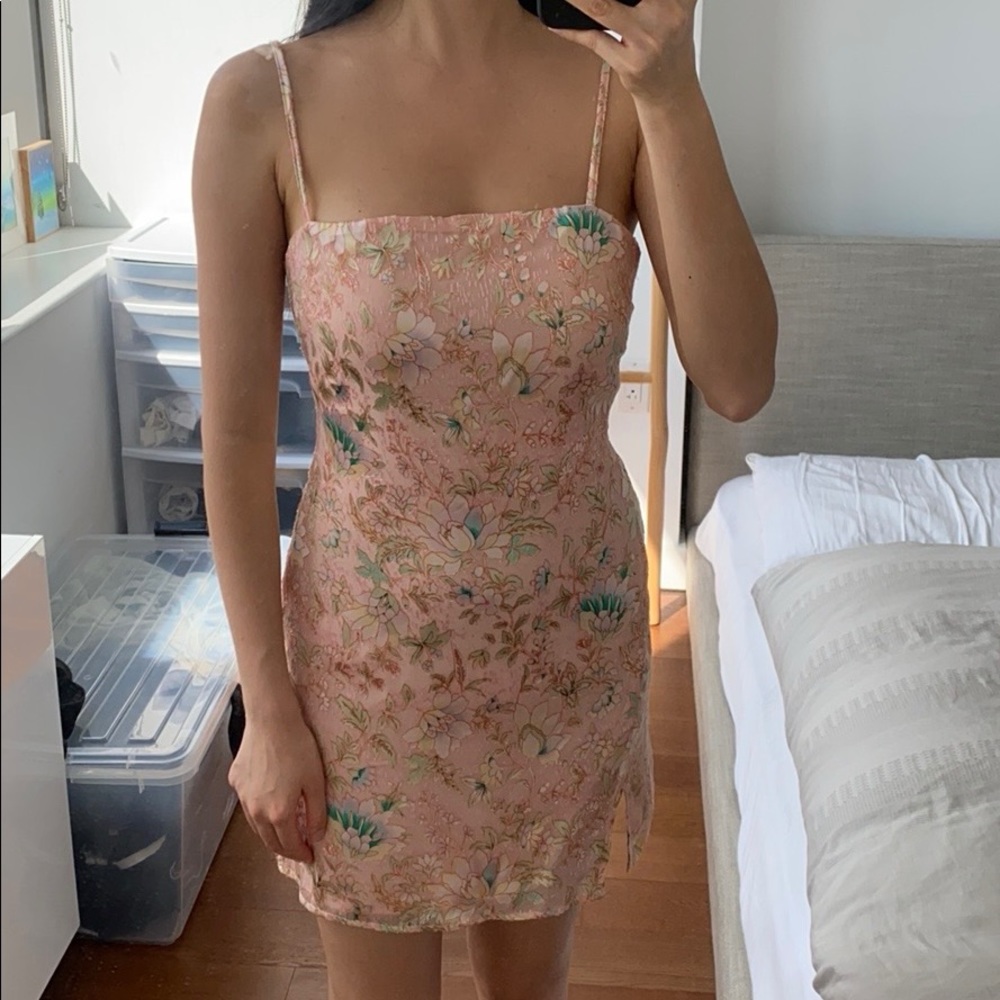 Honeypunch pink floral mini dress